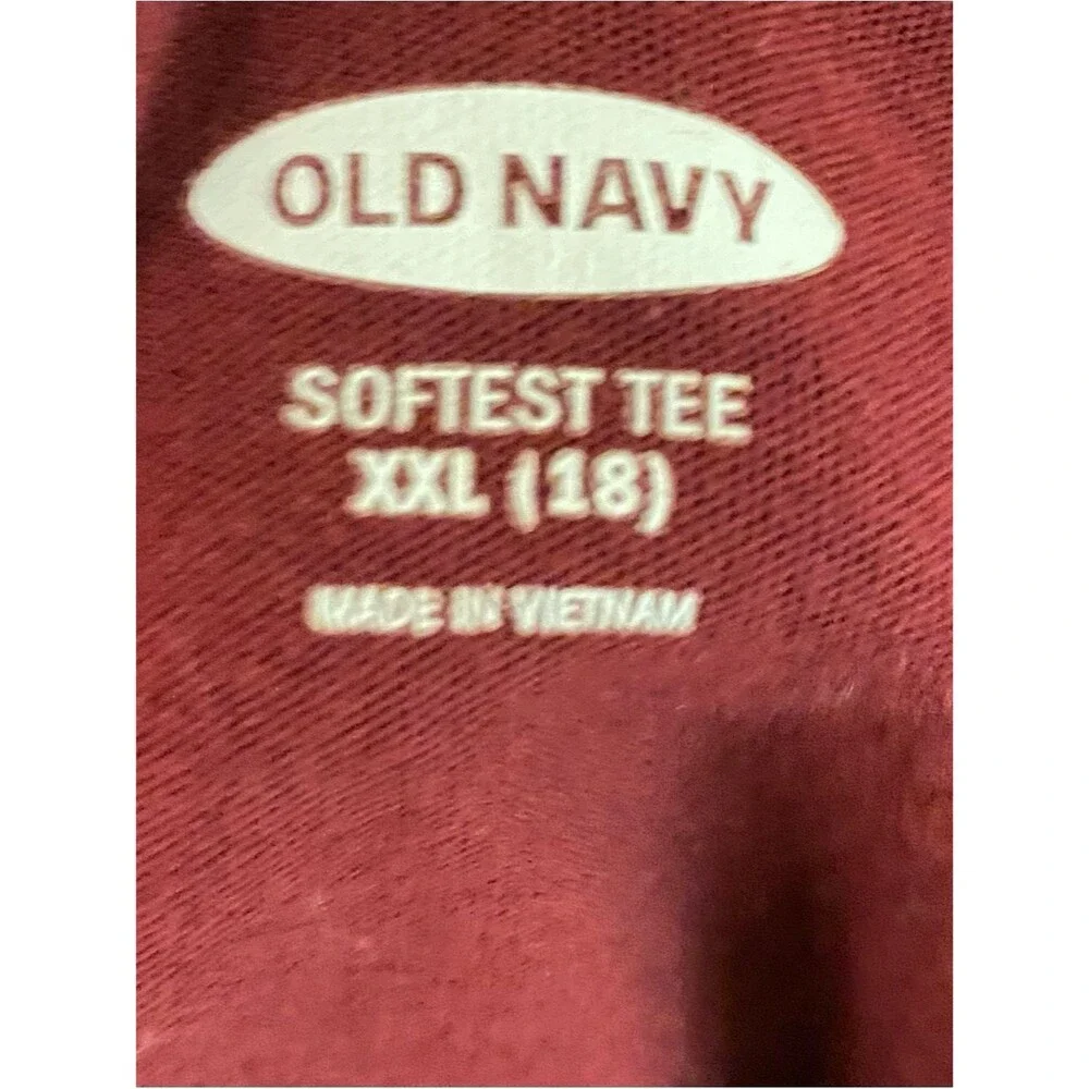 Old Navy Softest Tee Burgundy Long Sleeve Crewneck Cris Cross Girls Size XXL 18